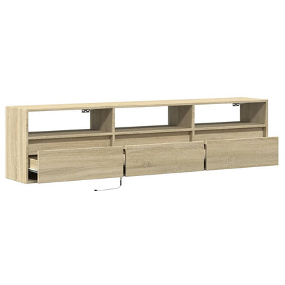 vidaXL TV Wall Cabinet with LED Sonoma Oak 180x31x45 cm