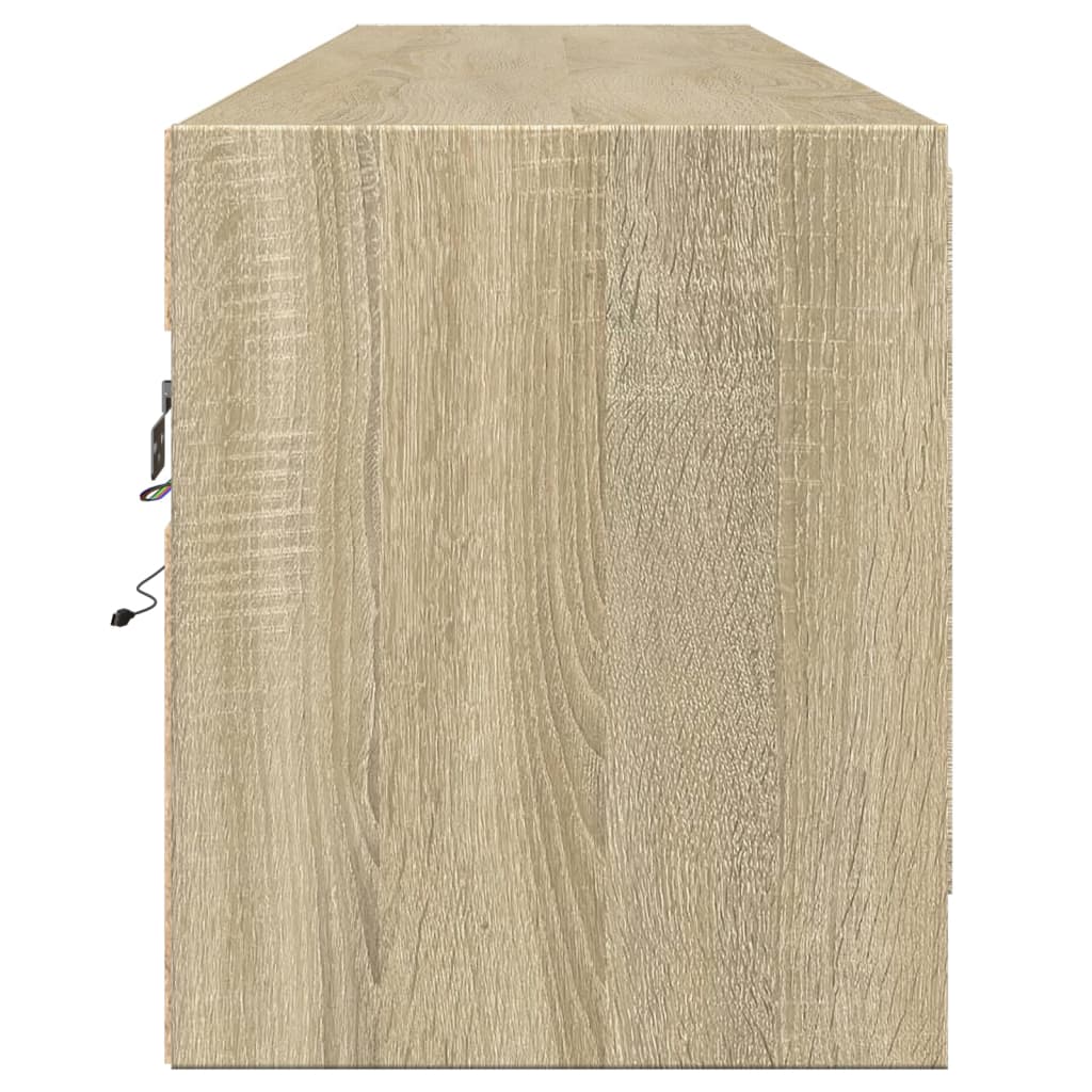 vidaXL TV Wall Cabinet with LED Sonoma Oak 180x31x38 cm