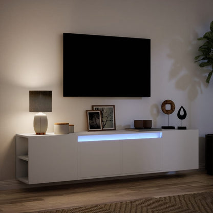 vidaXL TV Wall Cabinet with LED White 180x31x39.5 cm