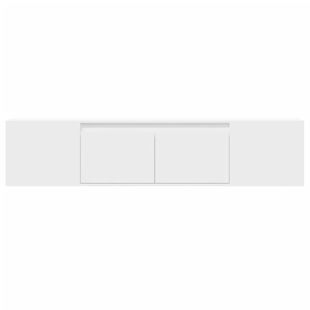vidaXL TV Wall Cabinet with LED White 180x31x39.5 cm