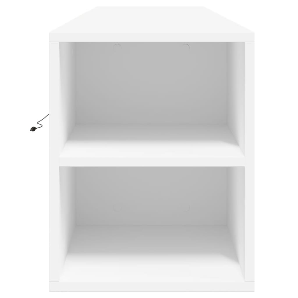 vidaXL TV Wall Cabinet with LED White 180x31x39.5 cm