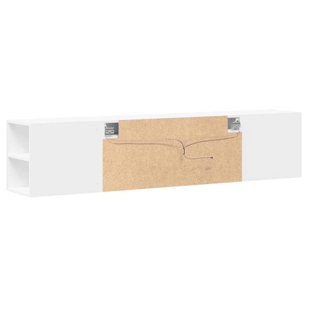 vidaXL TV Wall Cabinet with LED White 180x31x39.5 cm