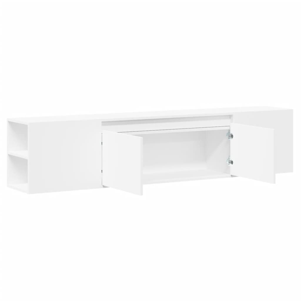 vidaXL TV Wall Cabinet with LED White 180x31x39.5 cm