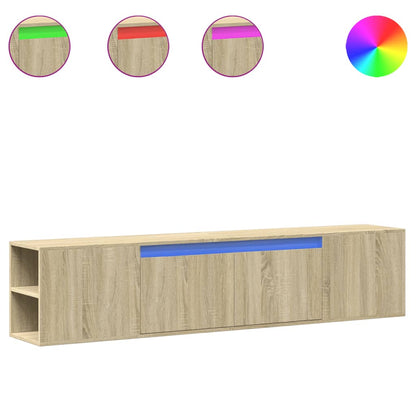 vidaXL TV Wall Cabinet with LED Sonoma Oak 180x31x39.5 cm