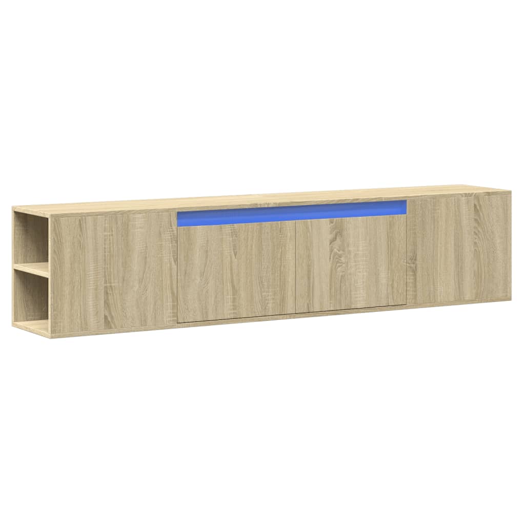 vidaXL TV Wall Cabinet with LED Sonoma Oak 180x31x39.5 cm