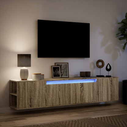 vidaXL TV Wall Cabinet with LED Sonoma Oak 180x31x39.5 cm