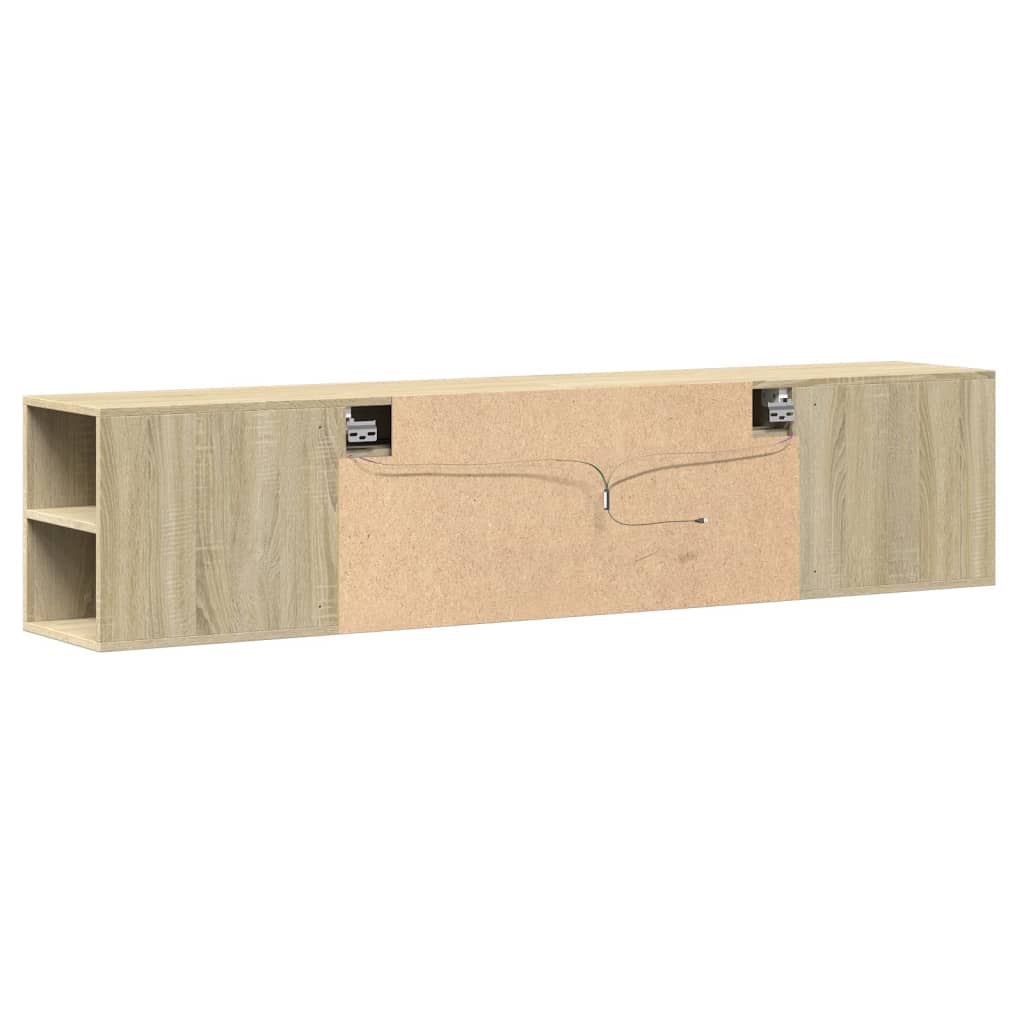 vidaXL TV Wall Cabinet with LED Sonoma Oak 180x31x39.5 cm