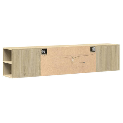 vidaXL TV Wall Cabinet with LED Sonoma Oak 180x31x39.5 cm