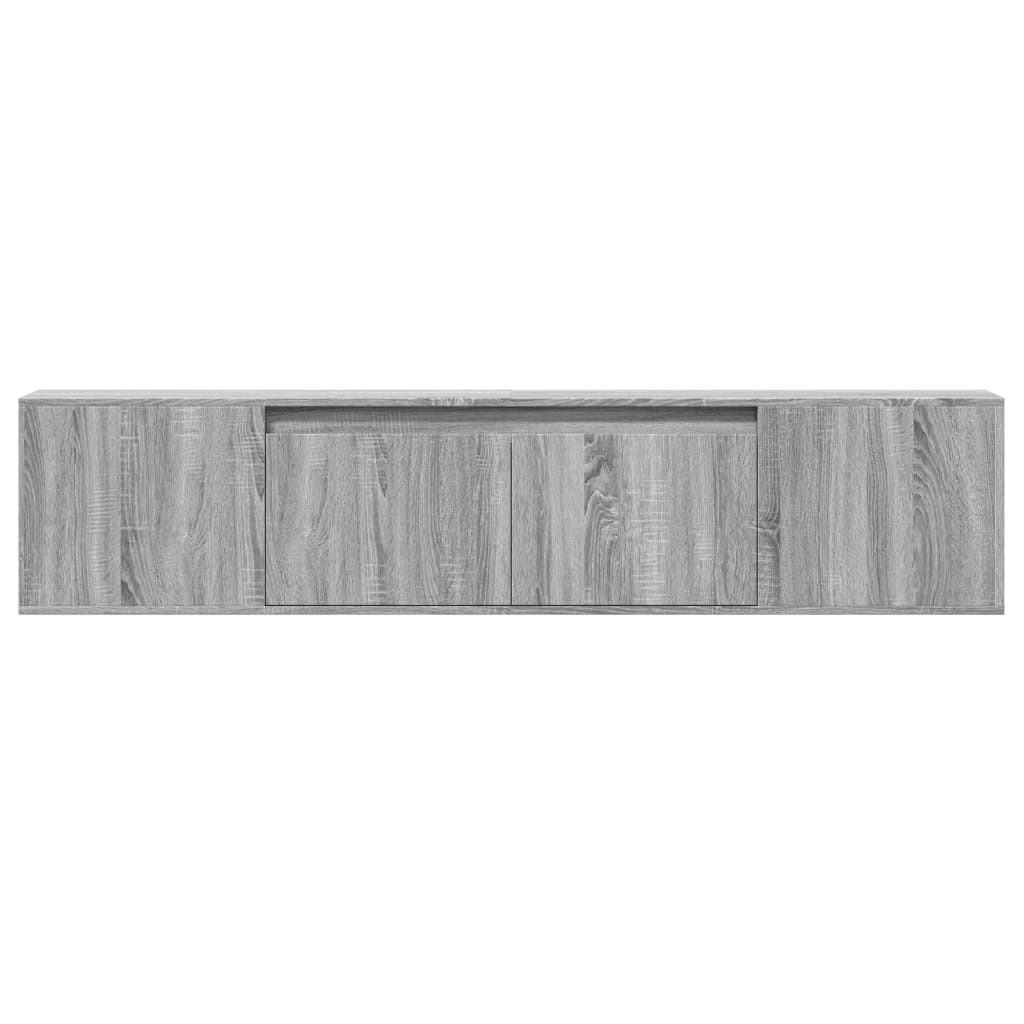 vidaXL TV Wall Cabinet with LED Grey Sonoma 180x31x39.5 cm