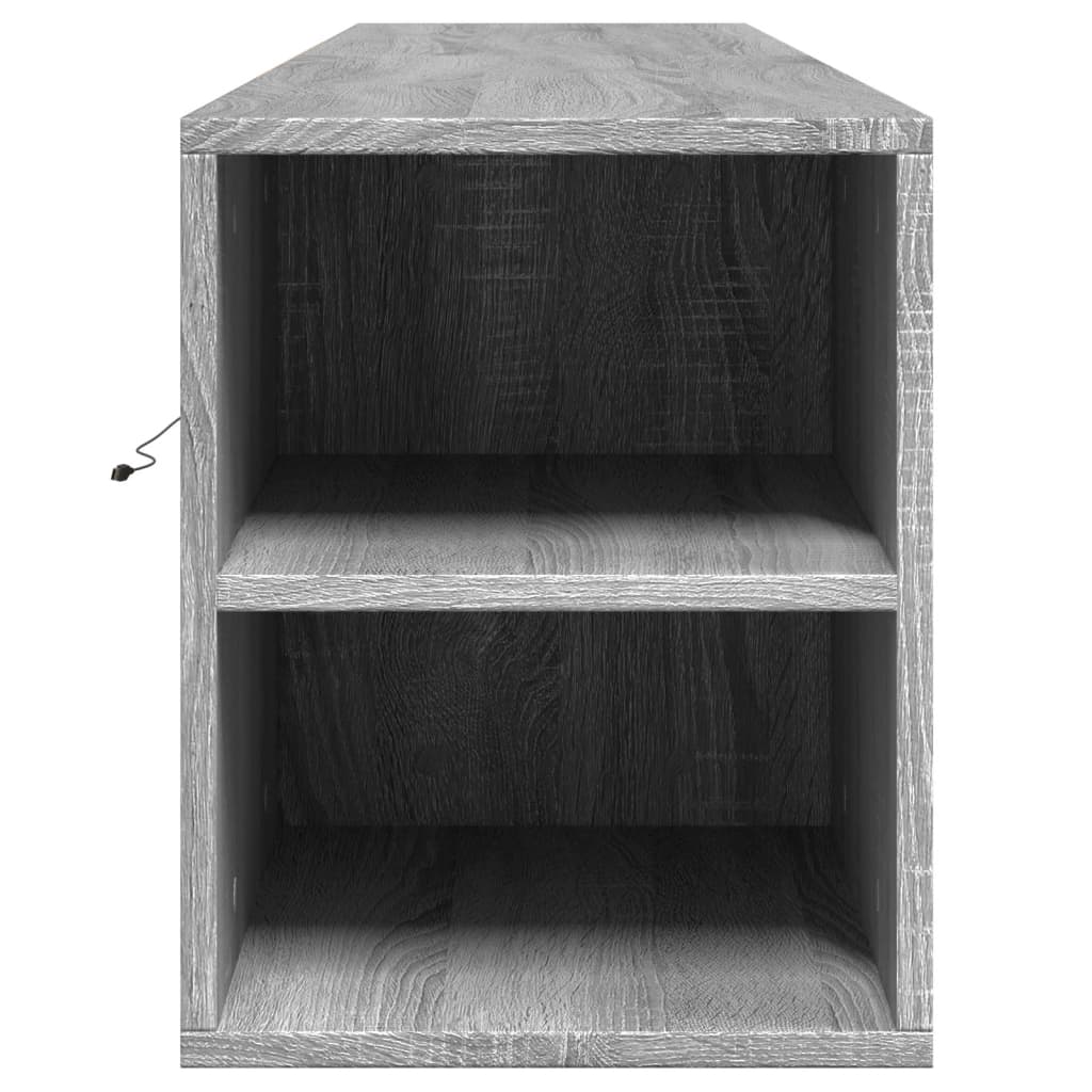 vidaXL TV Wall Cabinet with LED Grey Sonoma 180x31x39.5 cm