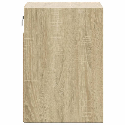 vidaXL Wall-mounted Bedside Cabinet with LED Lights Sonoma Oak