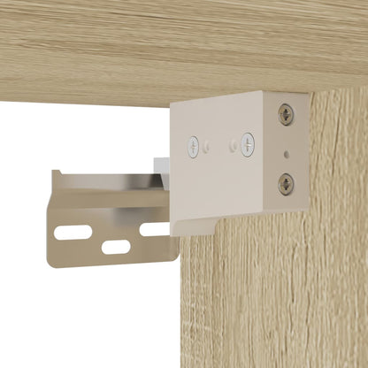 vidaXL Wall-mounted Bedside Cabinet with LED Lights Sonoma Oak