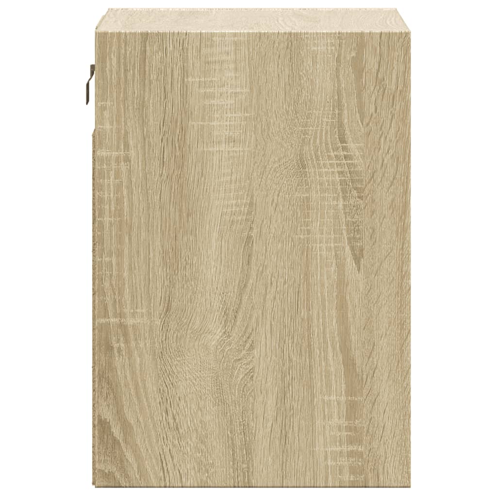 vidaXL Wall-mounted Bedside Cabinets with LED Lights 2 pcs Sonoma Oak