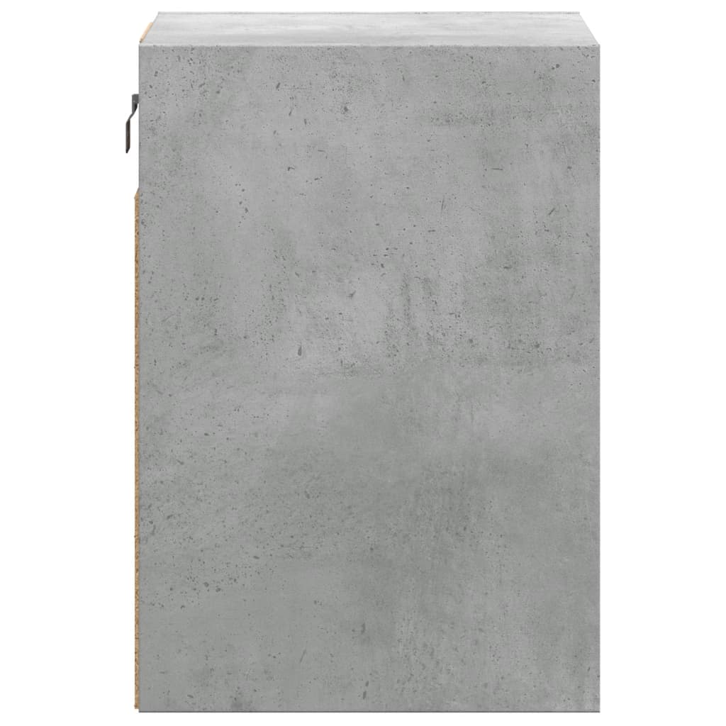 vidaXL Wall-mounted Bedside Cabinet with LED Lights Concrete Grey