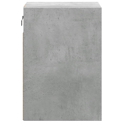 vidaXL Wall-mounted Bedside Cabinet with LED Lights Concrete Grey