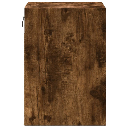 vidaXL Wall-mounted Bedside Cabinet with LED Lights Smoked Oak