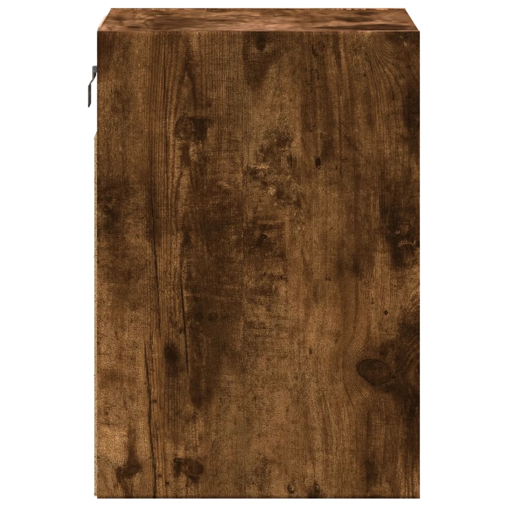 vidaXL Wall-mounted Bedside Cabinets with LED Lights 2 pcs Smoked Oak