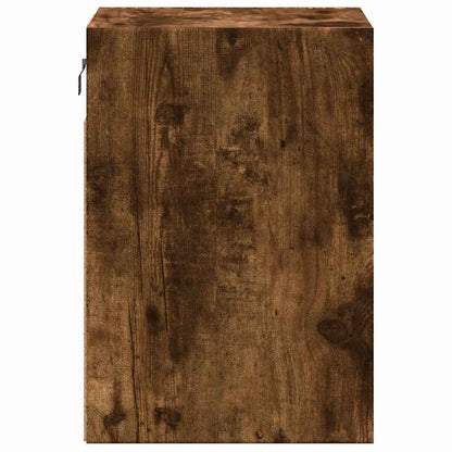 vidaXL Wall-mounted Bedside Cabinets with LED Lights 2 pcs Smoked Oak