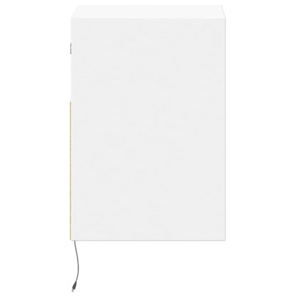 vidaXL Wall-mounted Bedside Cabinets with LED Lights 2 pcs White