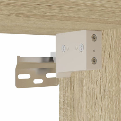 vidaXL Wall-mounted Bedside Cabinet with LED Lights Sonoma Oak