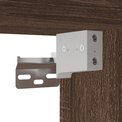 vidaXL Wall-mounted Bedside Cabinet with LED Lights Brown Oak