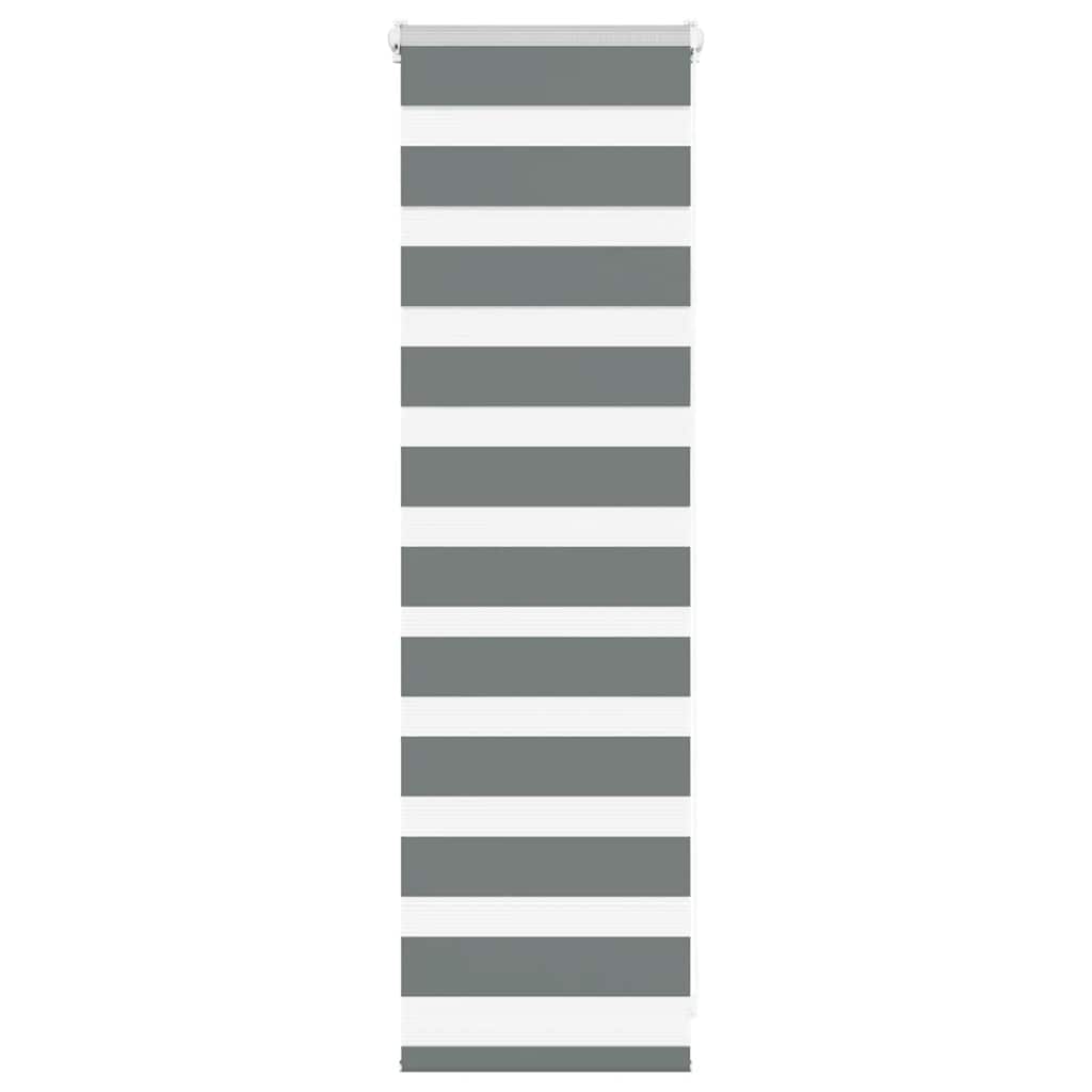 vidaXL Zebra Blind Dark Grey 40x100 cm Fabric Width 35.9 cm Polyester