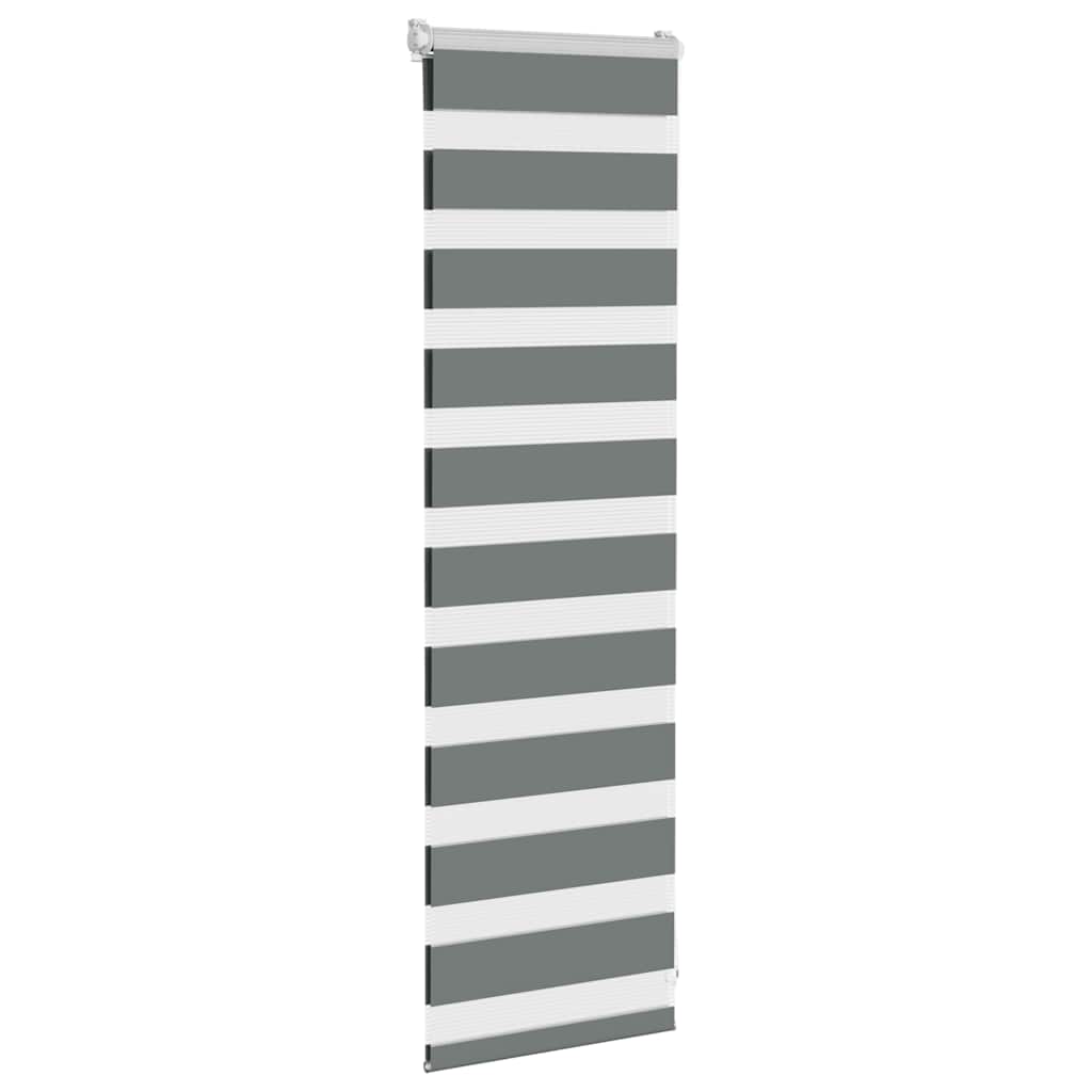 vidaXL Zebra Blind Dark Grey 40x100 cm Fabric Width 35,9 cm Polyester