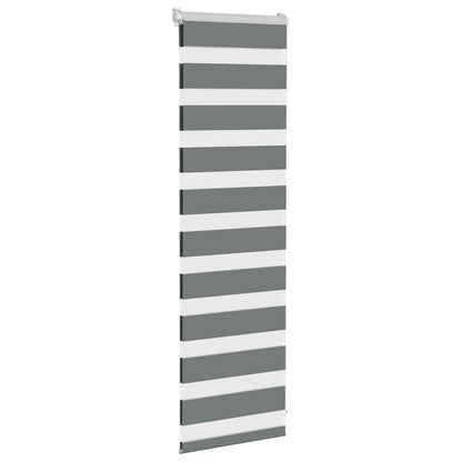 vidaXL Zebra Blind Dark Grey 40x100 cm Fabric Width 35.9 cm Polyester