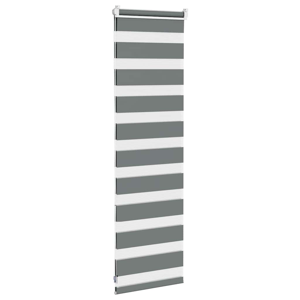 vidaXL Zebra Blind Dark Grey 40x100 cm Fabric Width 35,9 cm Polyester