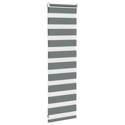 vidaXL Zebra Blind Dark Grey 40x100 cm Fabric Width 35,9 cm Polyester