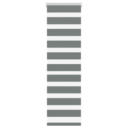 vidaXL Zebra Blind Dark Grey 45x100 cm Fabric Width 40,9 cm Polyester