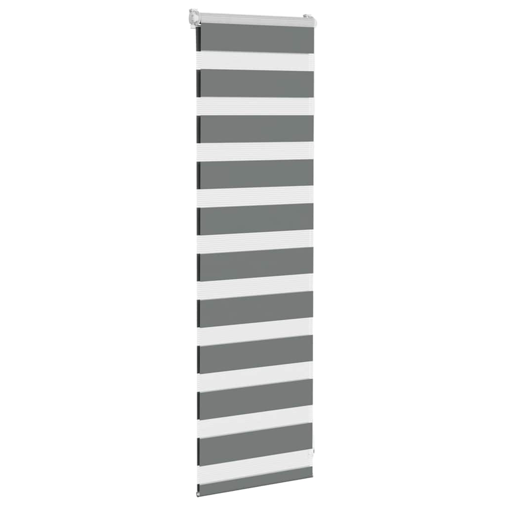 vidaXL Zebra Blind Dark Grey 45x100 cm Fabric Width 40,9 cm Polyester