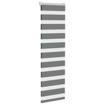 vidaXL Zebra Blind Dark Grey 45x100 cm Fabric Width 40,9 cm Polyester