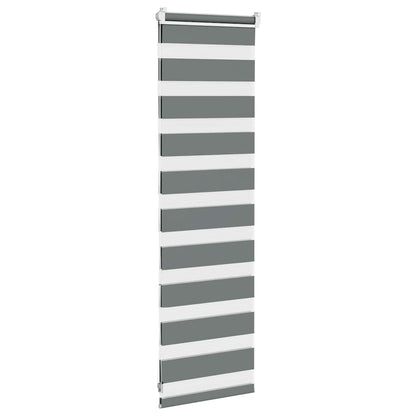vidaXL Zebra Blind Dark Grey 45x100 cm Fabric Width 40,9 cm Polyester