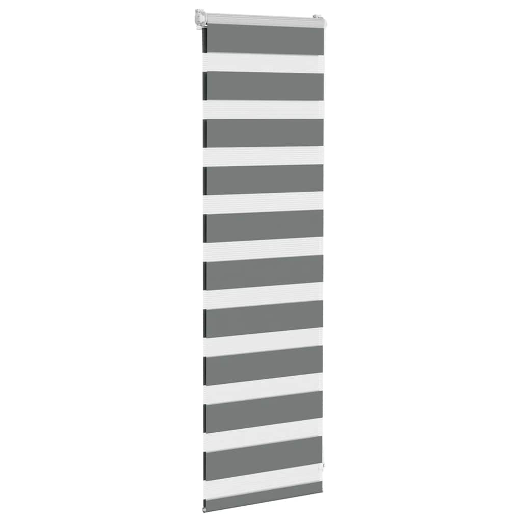 vidaXL Zebra Blind Dark Grey 50x100 cm Fabric Width 45,9 cm Polyester