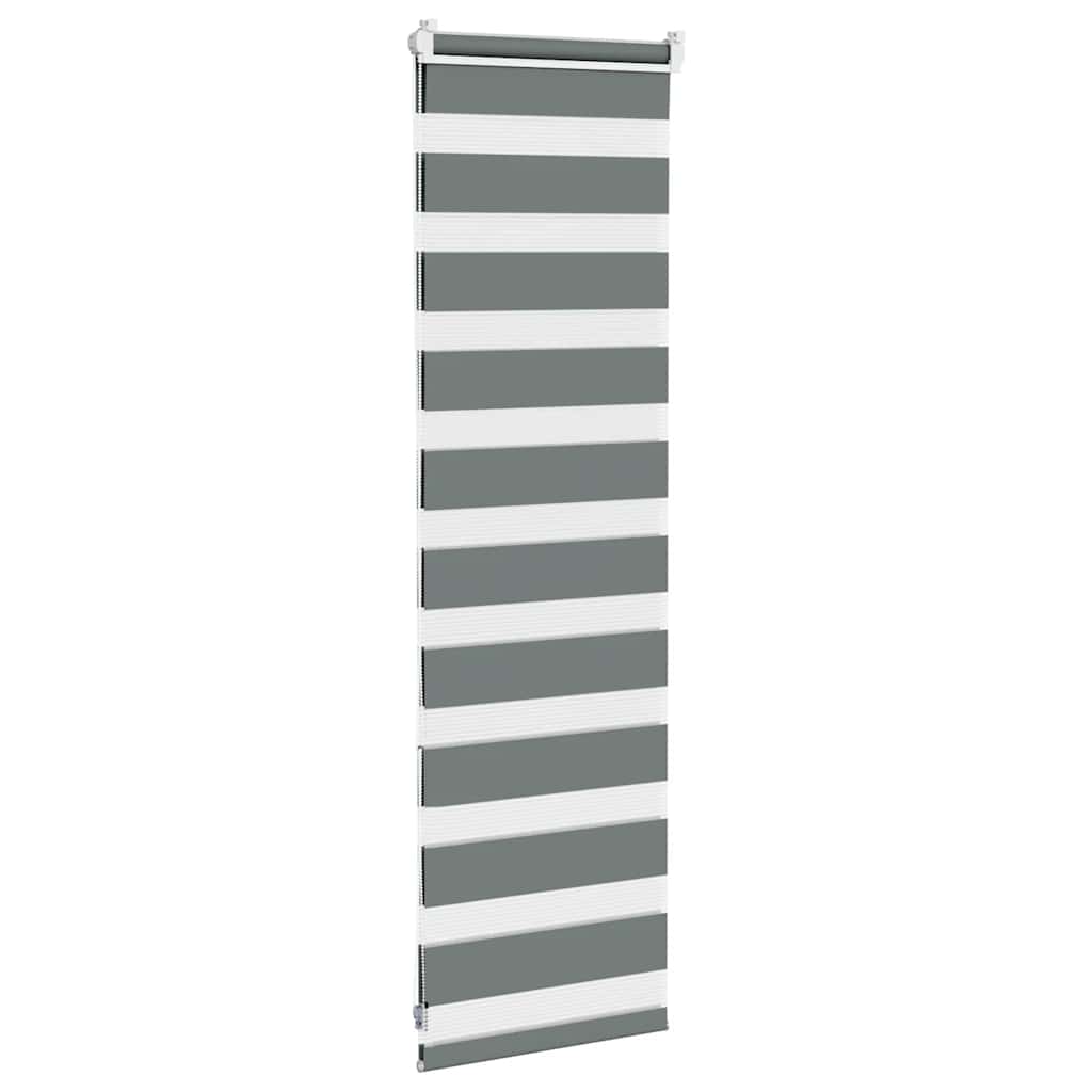 vidaXL Zebra Blind Dark Grey 50x100 cm Fabric Width 45,9 cm Polyester