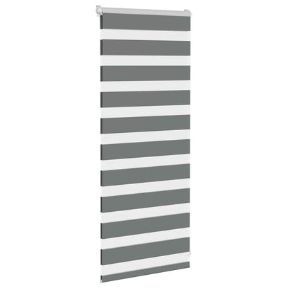 vidaXL Zebra Blind Dark Grey 55x100 cm Fabric Width 50,9 cm Polyester