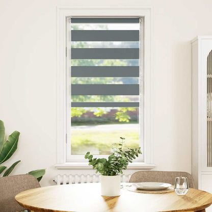 vidaXL Zebra Blind Dark Grey 60x100 cm Fabric Width 55,9 cm Polyester