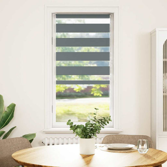 vidaXL Zebra Blind Dark Grey 60x100 cm Fabric Width 55,9 cm Polyester