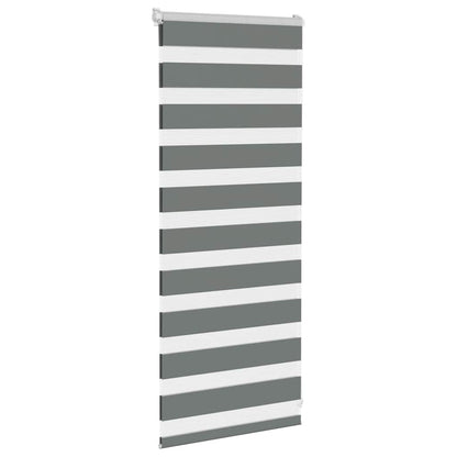 vidaXL Zebra Blind Dark Grey 65x100 cm Fabric Width 60,9 cm Polyester