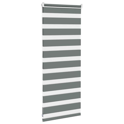 vidaXL Zebra Blind Dark Grey 65x100 cm Fabric Width 60,9 cm Polyester
