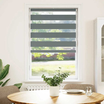 vidaXL Zebra Blind Dark Grey 80x100 cm Fabric Width 75,9 cm Polyester