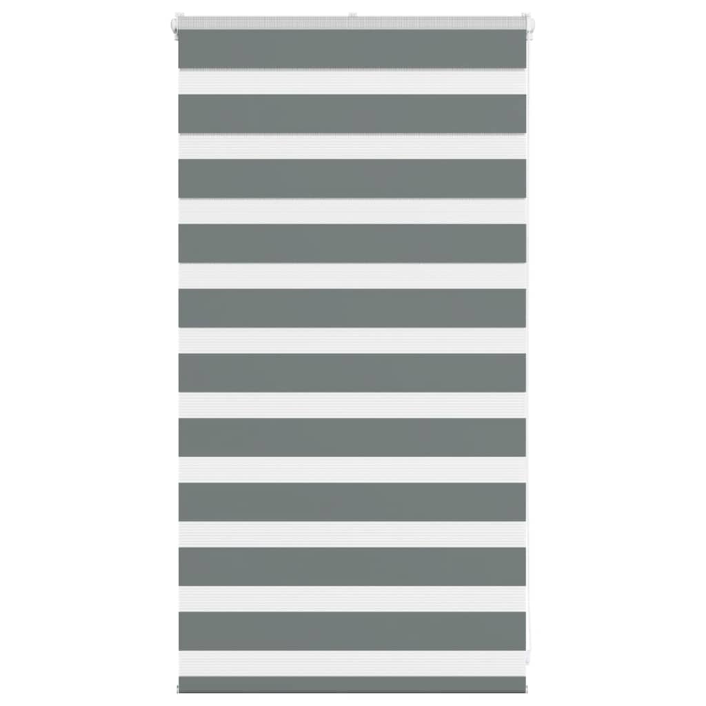 vidaXL Zebra Blind Dark Grey 85x100 cm Fabric Width 80,9 cm Polyester