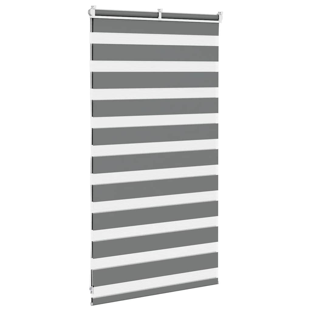 vidaXL Zebra Blind Dark Grey 85x100 cm Fabric Width 80,9 cm Polyester