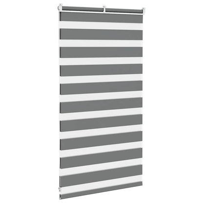vidaXL Zebra Blind Dark Grey 85x100 cm Fabric Width 80,9 cm Polyester