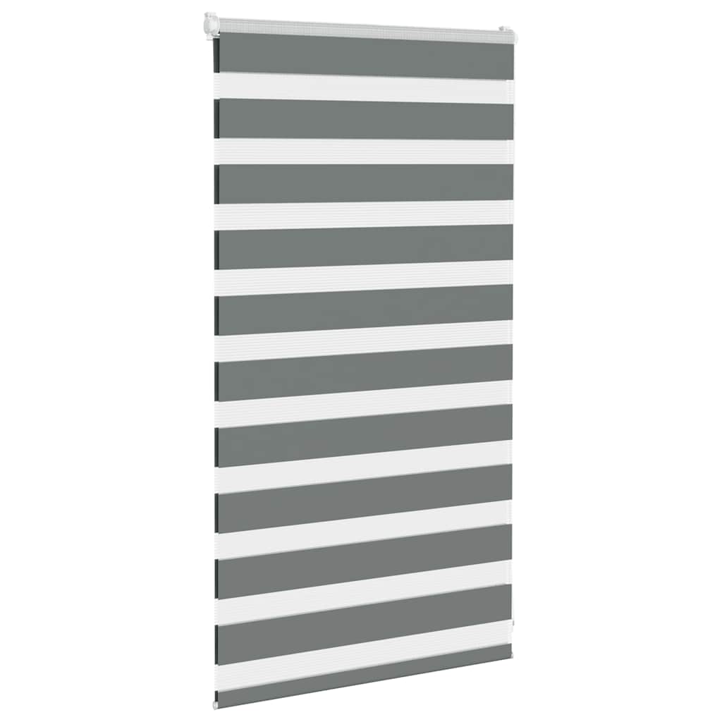 vidaXL Zebra Blind Dark Grey 90x100 cm Fabric Width 85,9 cm Polyester