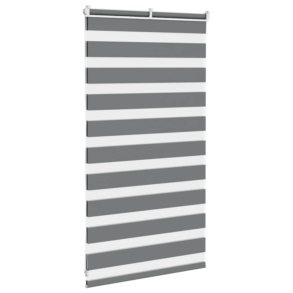 vidaXL Zebra Blind Dark Grey 90x100 cm Fabric Width 85,9 cm Polyester