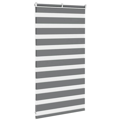 vidaXL Zebra Blind Dark Grey 90x100 cm Fabric Width 85,9 cm Polyester