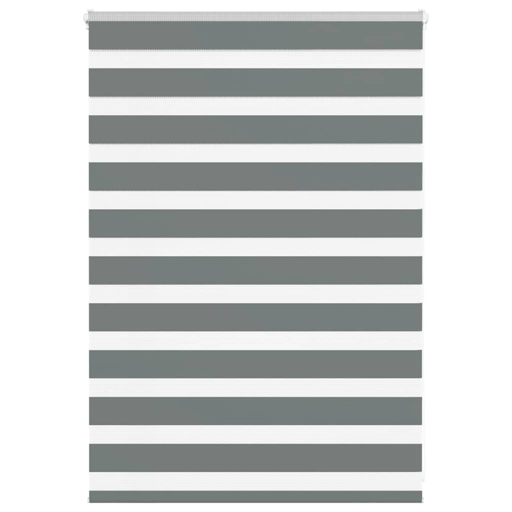 vidaXL Zebra Blind Dark Grey 95x100 cm Fabric Width 90,9 cm Polyester