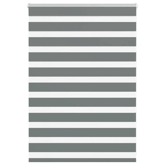 vidaXL Zebra Blind Dark Grey 100x100 cm Fabric Width 95,9 cm Polyester